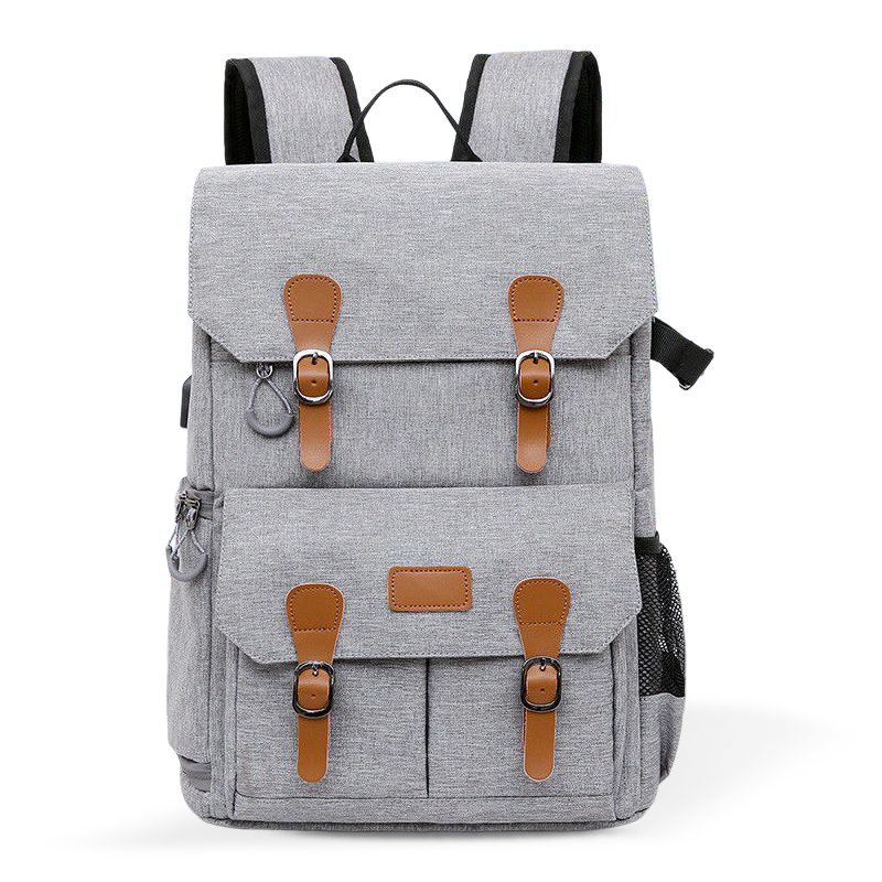 Rucsac pentru echipamente pentru camere de mare capacitate cu capac de ploaie impermeabilă, potrivit pentru laptop de 15,6 inci și camere DSLR (gri închis)